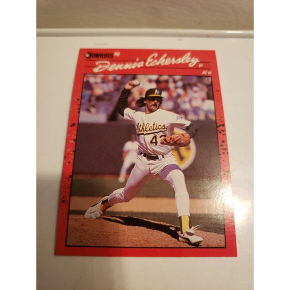 DENNIS ECKERSLEY 1990 Donruss #210 - Error no dot after LEAF, INC - Lot of 6 - Picture 2 of 6